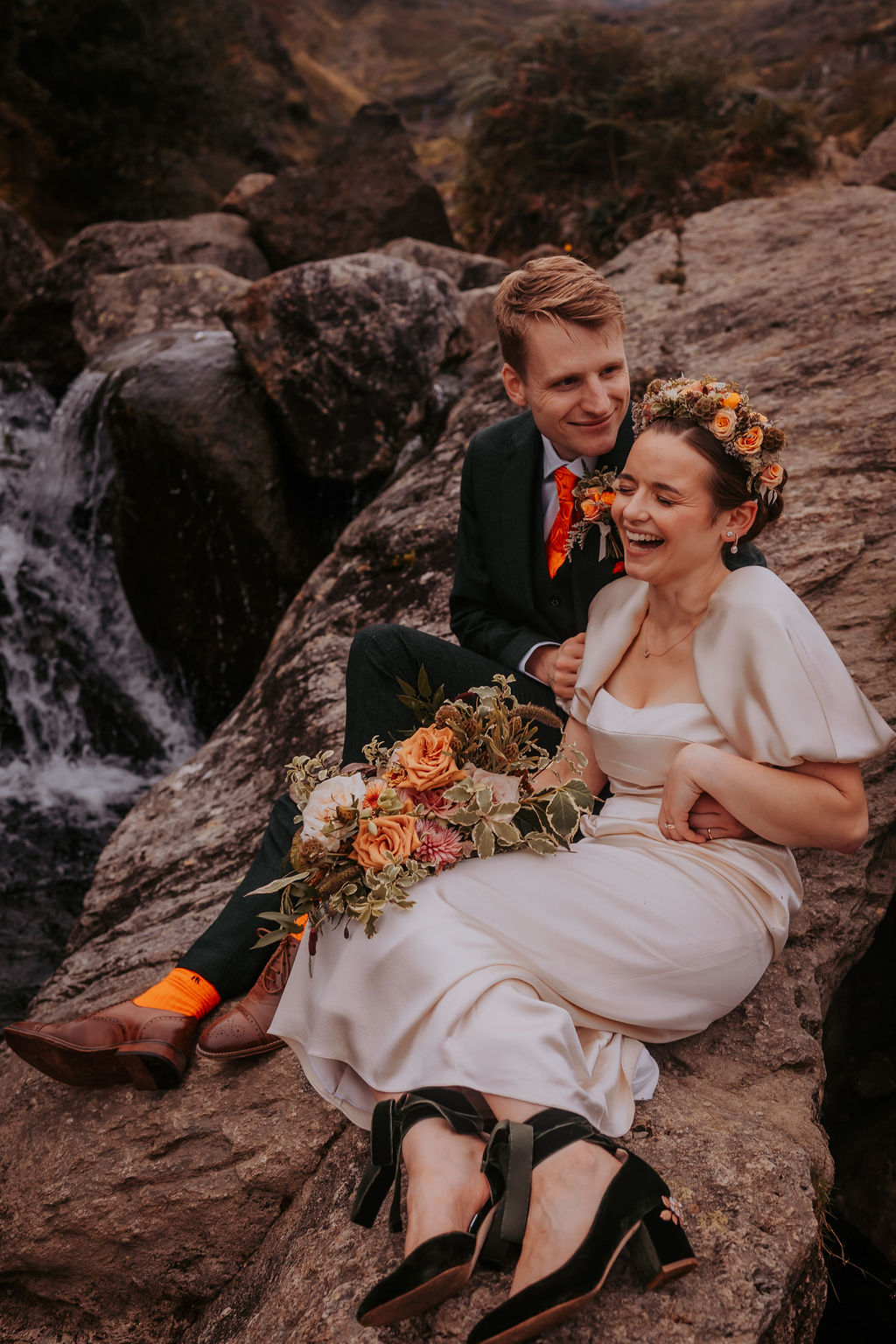 Natural bridal makeup at Coniston Coppermines in the Lake District photographed by Clare Gelderd work